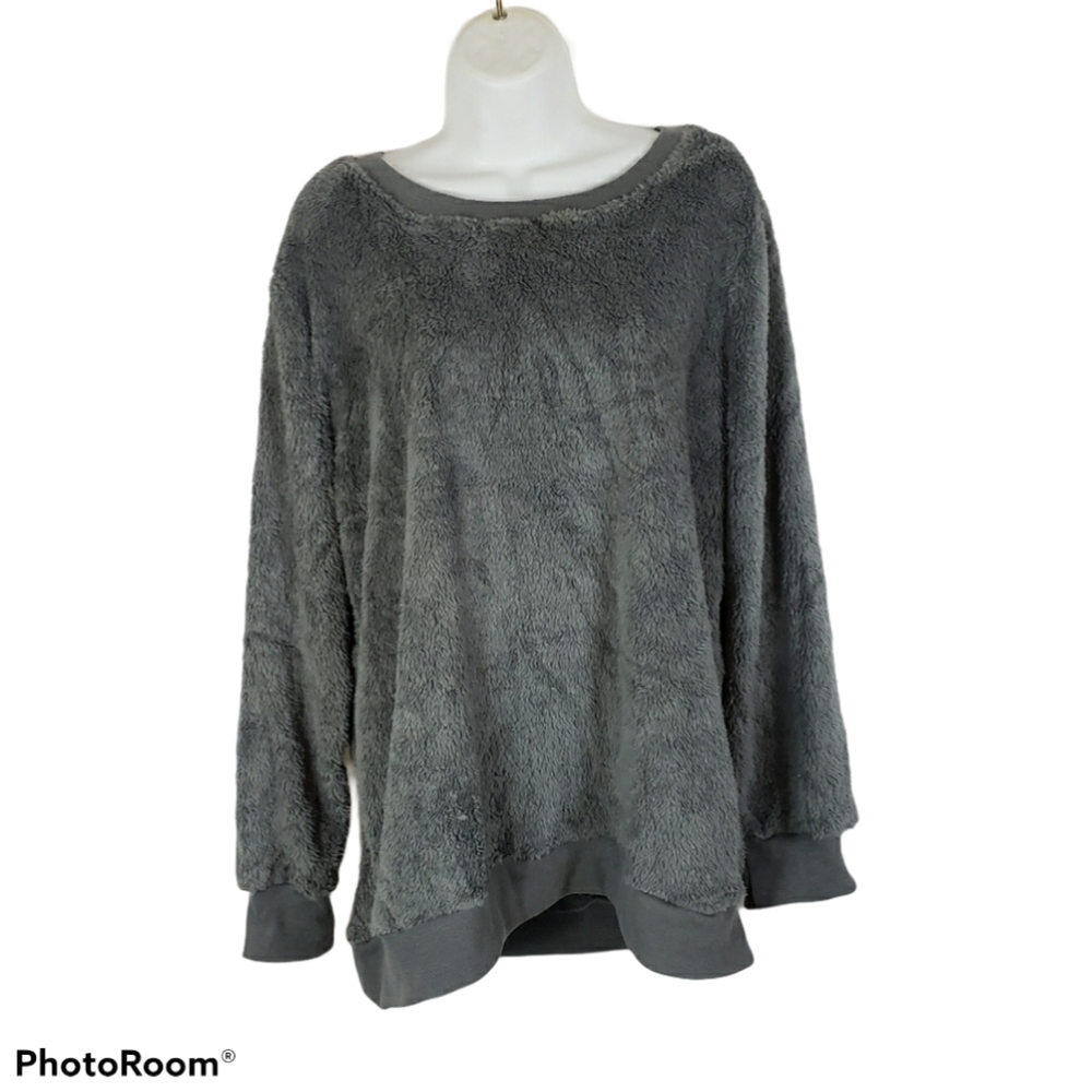 Gray sherpa long sleeve fleece Sweatshirt xlarge